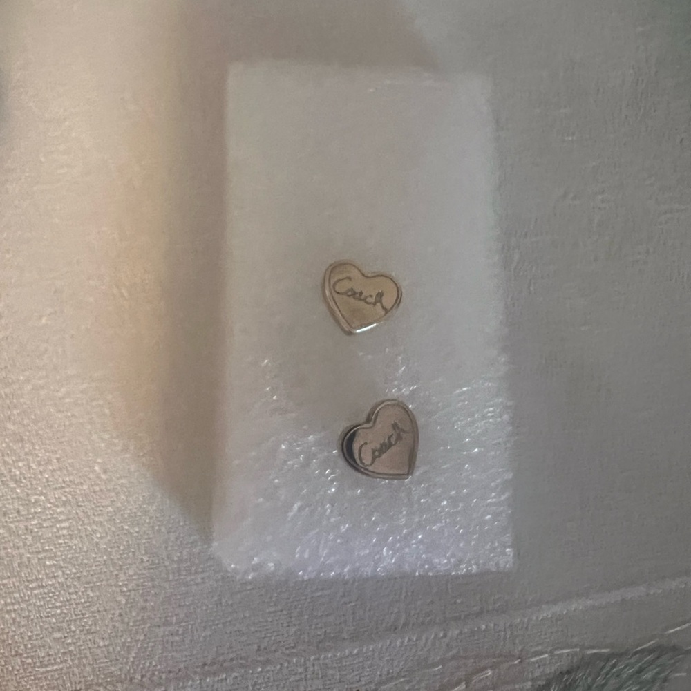 Coach Heart Earrings in Silver